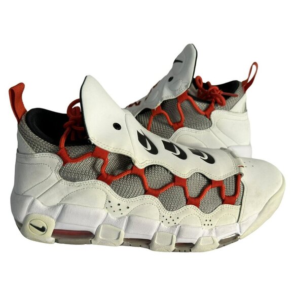 2018 Nike Air More Money White/Habanero Red/Atmosphere Grey Mesh Shoes Sz 10.5 - Picture 10 of 11